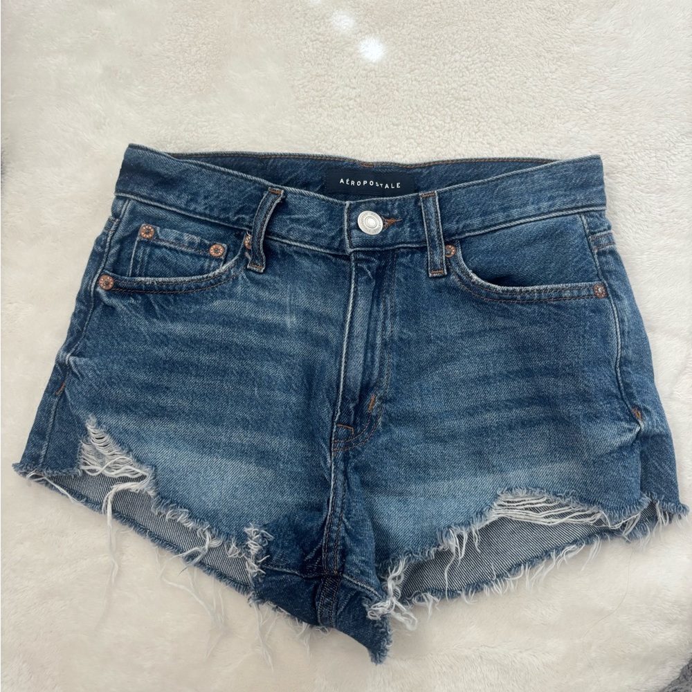 Aeropostale Distressed Blue Jean Shorts